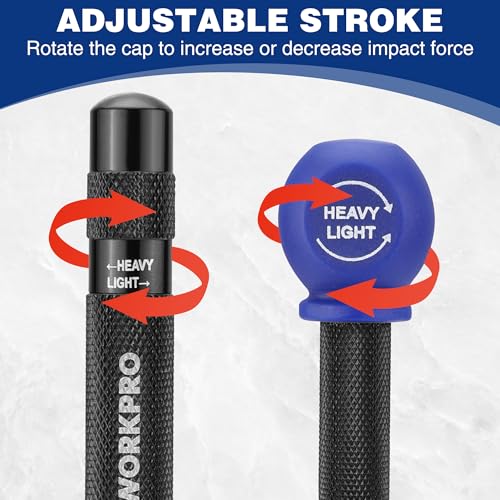 WORKPRO 2PCS Automatic Center Punch, Adjustable Spring Loaded Center Punch - style: 2pcs Auto Center Punches with a Replacement Tip