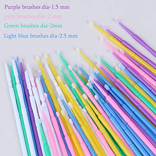500 PCS Disposable Micro Applicator Brush, 2.5mm, Dark Blue - color: Dark blue, 2.5mm