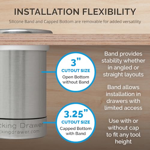 Docking Drawer 3" Stainless Steel Canister for Hot Tools, Capped Design - size: 3.0"