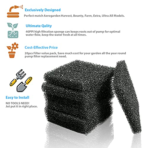 Pump Filter Sponge for AeroGarden Harvest Bounty Farm Extra Ultra all model