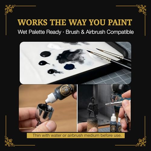 Ludus Bellum Miniature Paint Black Color 18ml Precision Dropper Bottle - color: Black
