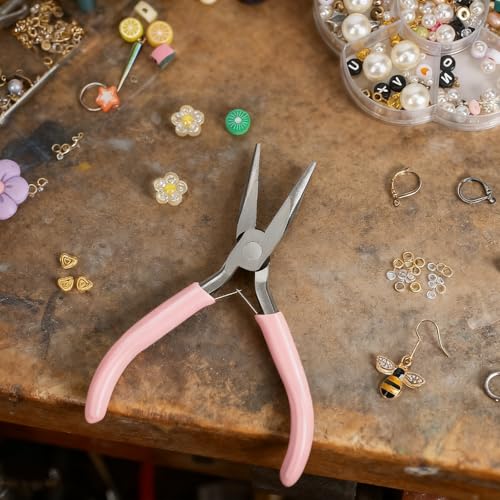 5 Inch Long Nose Pliers Mini Pliers Mini Needle Nose Plier for Jewelry Making, Comfort Grip Handle Craft Plier for Electronics Repair Supplies Wire Beading Hobby