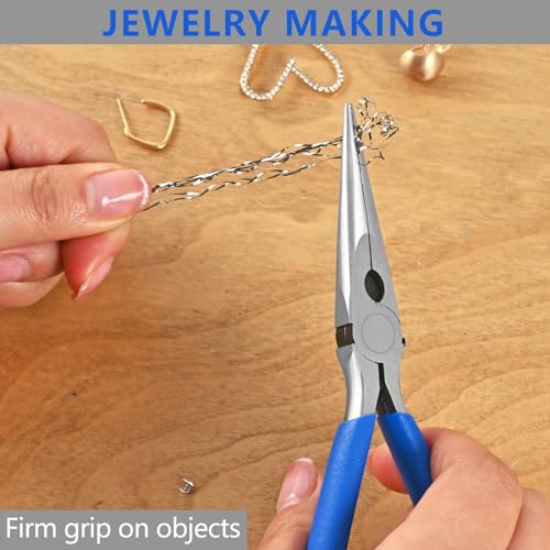 Needle Nose Pliers Set, 3 Pack 6.5"Long Nose Pliers for Wire Bending, High Carbon Steel Nose Plier, Serrated Jaw Pliers for Jewelry Making, Electronics Repair, Object Grasping, Craft Making - size: 6.5"-3Pack