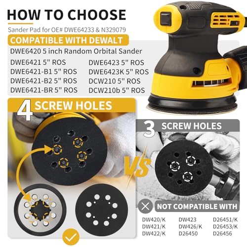 Orbital Sander Metal Pad Replacement for Dewalt, 3 Pack - style: Metal Pad 3 Pack