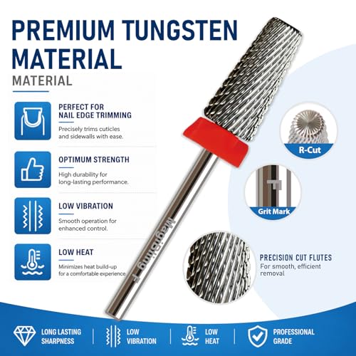Fine 5-in-1 Large Barrel Nail Drill Bit, 3/32”, Two-way Rotation - color: Original silver, size: Fine