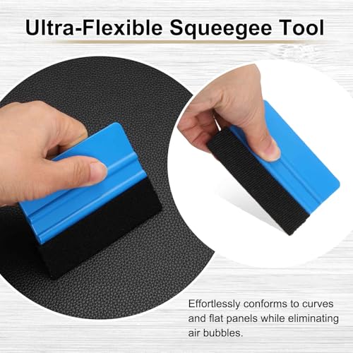 HARFINGTON 10pcs Car Vinyl Scraper 4inch Vinyl Squeegee Felt Edge Squeegee Tool for Car Window Tint Wallpaper Decal Sticker Installation Crafts Car Wrap Paste, Black - color: Black