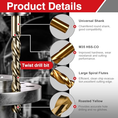 M3x0.5 Tap and 2.5mm Drill Bit Set, HSS M2 Taps and M35 Cobalt Drill Bits - size: M3×0.5+2.5mm