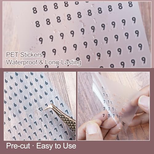 700 Pcs Tiny Number PET Stickers, 4 mm Black Digits 0-9 - style: Tiny Digital