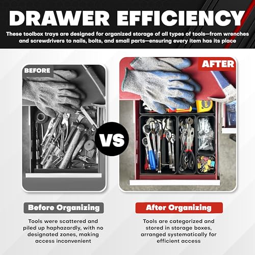 C&T 69-Pieces Tool Box Organizer Tray Divider Set, Tool Drawer Tray Divider