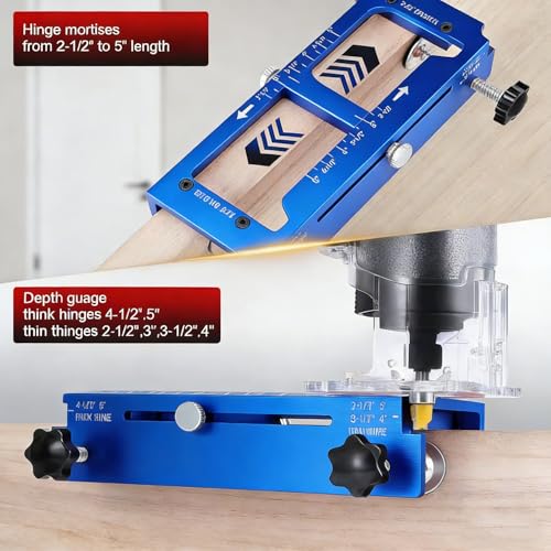 Aluminum Alloy Door Hinge Jig for Door and Jamb/Frame (Blue) - color: Blue