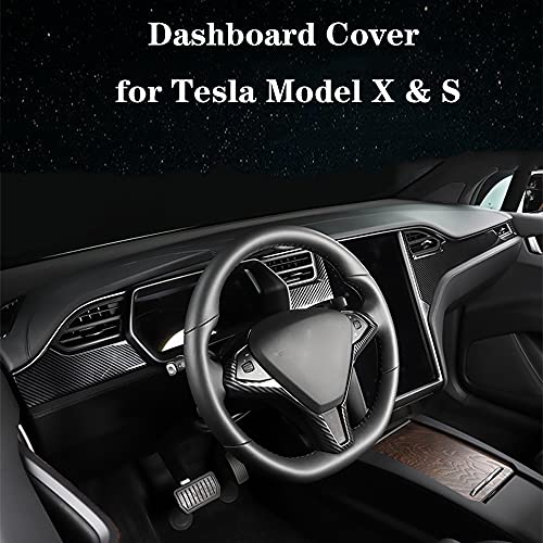 OUBOLUN ABS Carbon Fiber Center Console Trim For Tesla Model S X 2014-2020 - size: Middle Control Trim