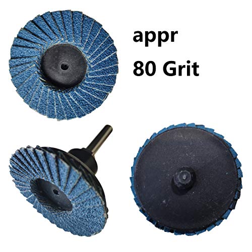 Sanding Discs 50PCS 2-Inch Quick Change Surface Conditioning Set with 1/4" Holder – Red, Blue, Green, Brown, Khaki Discs – 80 to 400 Grit for Rust, Paint, Burr, and Surface Removal – Fits Die Grinders