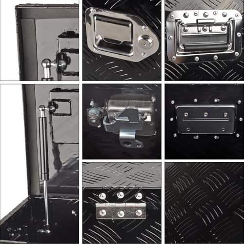 39" Aluminum Truck Bed Tool Box with Lock, Black(39"×13"×10") - color: Black, size: 39"x13"x10"