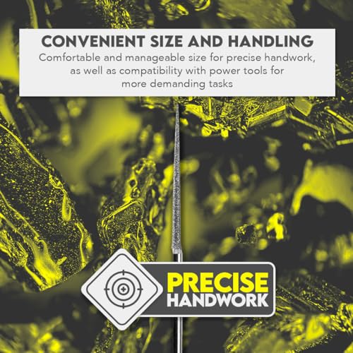 SE 10-Piece Diamond-Coated Tapered Bead Reamer Set - 2-¾ Inch Length, ⅛-Inch Shank, Compatible with Rotary Tools - Ideal for Jewelry Making, Crafts, and More - DF83611 - size: Small