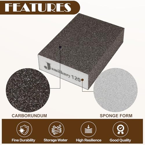 16pcs Mix Grit Sanding Block - 120/220 Grit - size: 120/220 Grits