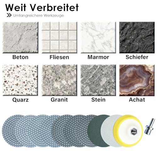 6 Inch Diamond Polishing Pads 11 PCS Wet/Dry Polishing Kit 50-10000 Grit - size: 6 Inch