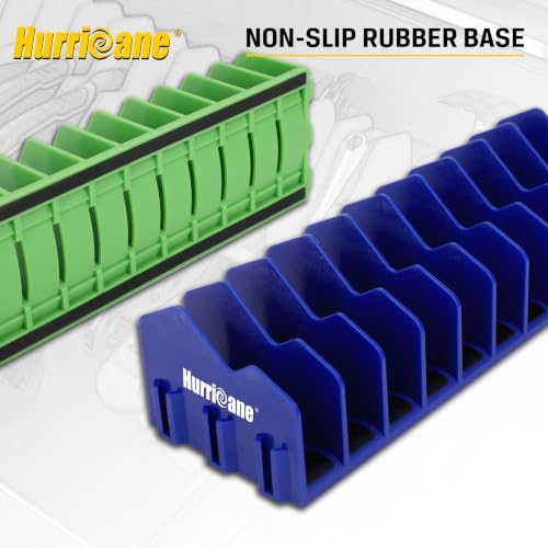 HURRICANE Pliers Organizer Rack with Non-Slip Rubber Base, Extendable Design, Blue and Green, 2 Pack - color: Blue & Green