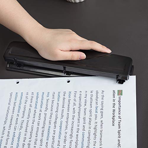 Amazon Basics 3 Hole Punch with Easy-Clean Tray, 10 Sheet Capacity, Black, 6-Pack - style: 3-hole, 10-sheet, 6-pack