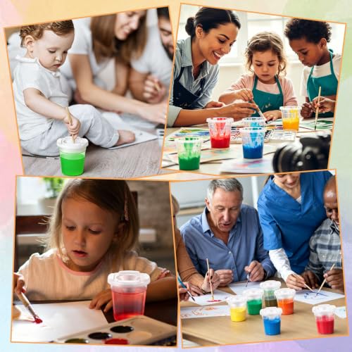 10 Pack No-Spill Paint Cups for Kids, Plastic Containers with Lids