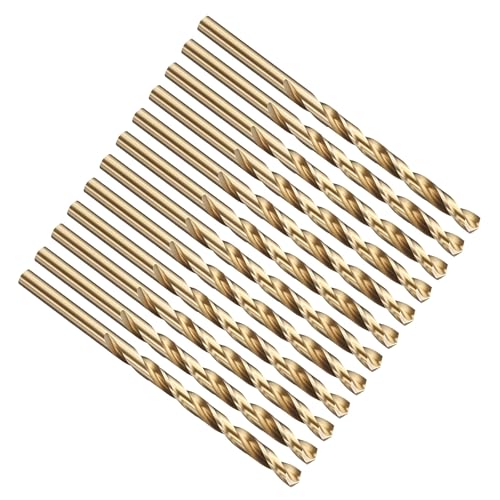 PATIKIL #15 Drill Bit Micro M2 High-Speed Steel 135° Gold Finish 12Pcs - size: #15