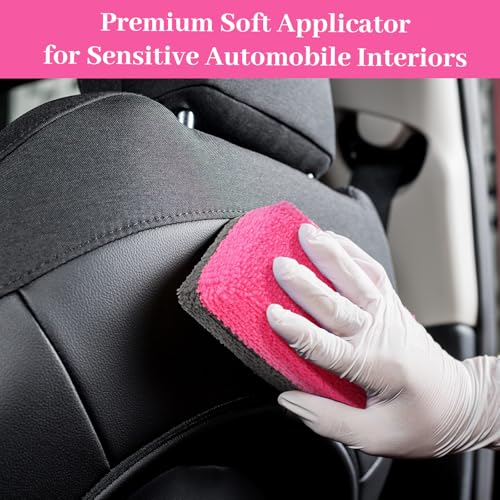 Mudder 24 Pack Microfiber Applicator Pad for Ceramic Car Wax, Pink and Gray - color: Pink and Gray