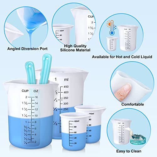 LET'S RESIN Silicone Measuring Cups, 450 ml and 100 ml Mixing Kit - size: 450ml