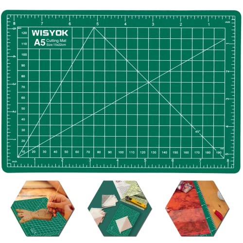 WISYOK Craft Mat, A5 Cutting Mat for Sewing, 6" x 8", Small