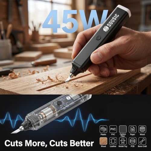 45W Ultrasonic Cutter, 40kHz Ultrasonic Knife Cutting Pen, Gifts for Men