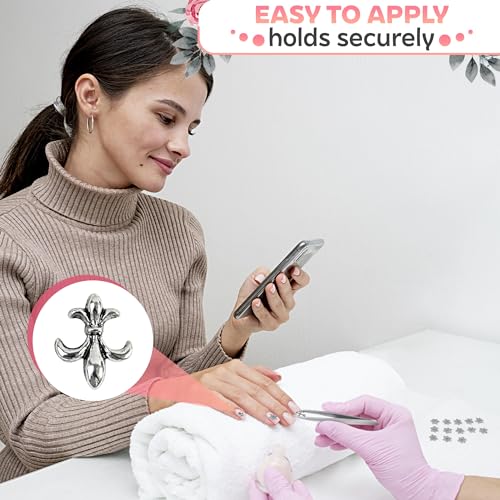 120 Pcs Silver Cross Nail Charms, 3D for Acrylic and Press-On Nails - color: 120 Pcs Silver Cross Nail Charms