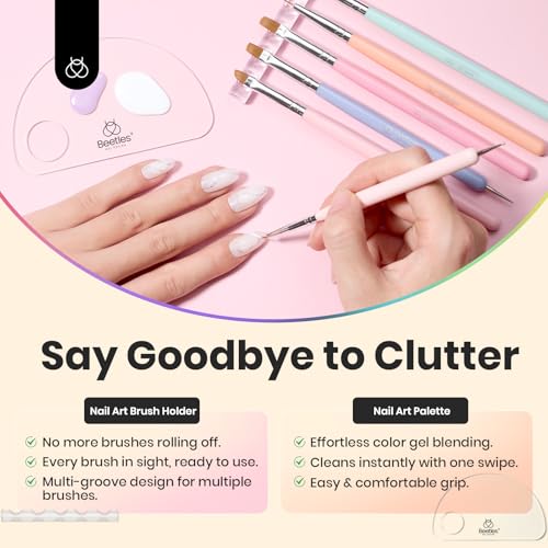 Beetles Gel Polish Nail Art Liner Brushes 5Pcs Painting Art Design Pen Set - color: B-yellow-5