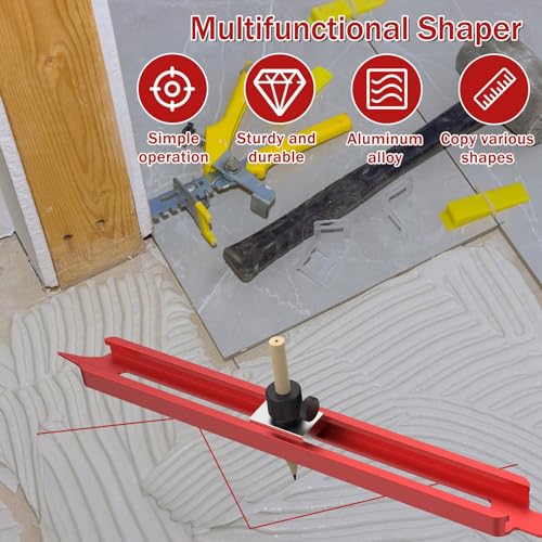 Precise Contour Scribe Tool Woodworking Profile Scribing Tool Ruler with Adjustable Pencil Holder Upgrade Contour Measuring Tool Measuring Scriber Tools Aluminum Alloy Contour Gauge Tool