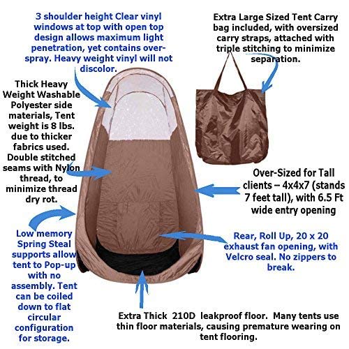 MaxiMist Spray Tan Machine, HVLP Airbrush Tanning, Sunless Spray Tan Machine for Home, Maximist Elite Lite (Brown Tent- Elite Lite) - color: Brown Tent- Elite Lite