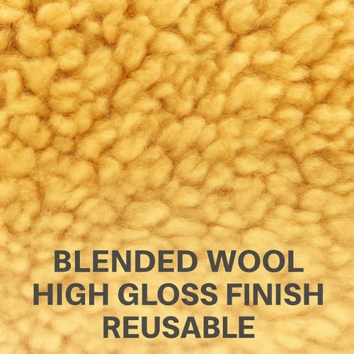 7.5" Wool Polishing Pad 2-Pack – Blended Wool Buffing Pads for Cars, Boats & RVs – Hook & Loop Backing – Removes Swirls, Micro Scratches, Fine Defects