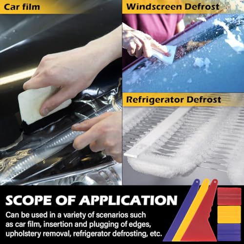 DOERDO 6Pcs Plastic Scraper Car Wrapping Tool Kits Squeegee Applicator Tool for Drywall Repair, Removing Decals