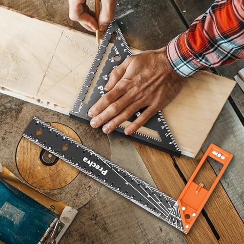 Preciva Carpenter Square Set, 7" Rafter & 12" Right Angle Ruler