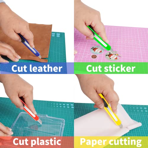 DIYSELF 24 Pack Utility Knife, 4-Color Box Cutters, Navajas para Trabajo - style: 24 Pack