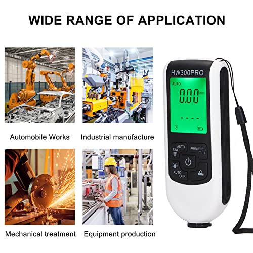 New Digital Coating Thickness, Ultra high Probe, Paint Mil Thickness Meter for Automotive Paint Thickness Measurement, Measuring Range: 0 to 2000UM(White)