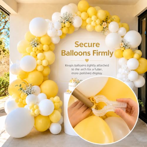 LemonRoad 10 Pack Large Balloon Arch Clips Spring Clamp for Backdrop, Clear - color: Clear