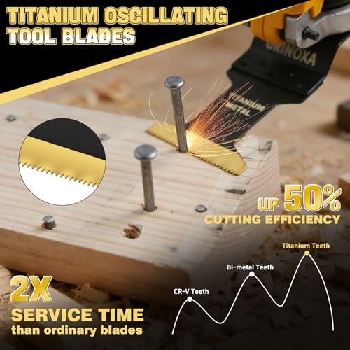 3PCS Titanium Oscillating Tool Blades for Metal Wood Nails Cutting - size: 3PCS