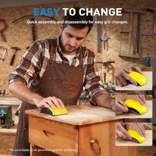 S SATC 2 PCS Mouse Sanding Blocks 5 Inch Hook and Loop Hand Sanding Block Ideal For Woodworking, Furniture Restoration, Crafts - style: 2 PCS Mouse Sanding Blocks