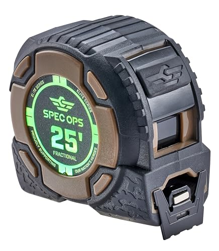 Spec Ops Elite Heavy Duty Tape Measure, Premium, 25' Magnetic + Fractional - color: Magnetic + Fractional, size: 25-Foot