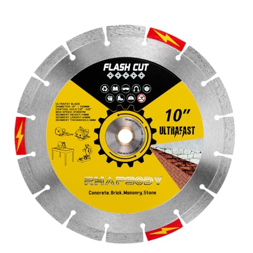 RHAPSODY 10Inch Ultrafast Diamond Saw Blade,Segmented General Purpose Blade - size: 10Inch (250mm)-1pc