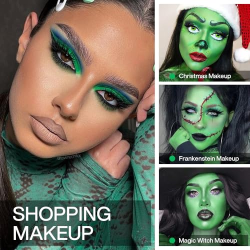 Single Green Eyeshadow Palette with Applicator, Pressed Powder Matte True Green Eye Shadow, Ultra-Pigment, Longwear, Vegan, Waterproof - color: green