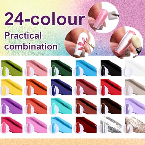 24 Colors Pat Painting Nail Gel, Hema＆TPO Free - color: 24 B