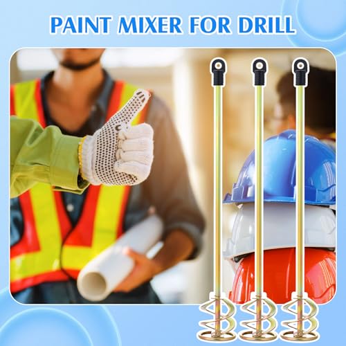 Lasnten 3 Pcs Paint Mixer for Drill, 1 to 5 Gallon Bucket, Gold - color: Gold, style: Style 1