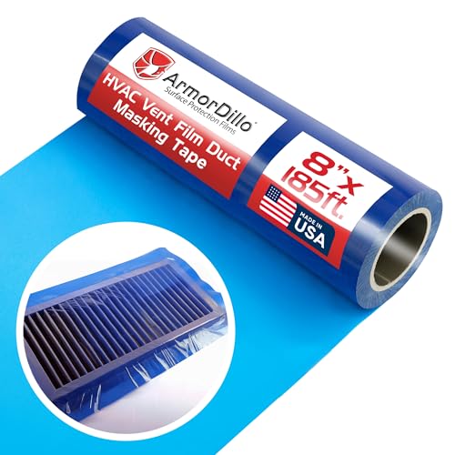 ArmorDillo Only 17.83 Per Roll 5 Rolls (case) Thicker, Stronger Adhesive HVAC Vent Sealing and Masking Tape. Normal Tack Vent Film 8" x 185 Perfed - size: 8" x 185' (pack of 5) Regular-Tack Adhesive