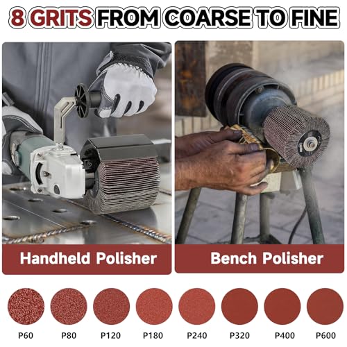 4.7" x 4" Surface Conditioning Tool, 180 Grit Emery Cloth burnishing Wheel - style: 180Grit