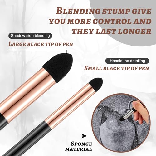 Kosiz Blending Sponge Pen Dual Tip Oil Pastels Blender, Gold, 6 Pcs - color: Gold
