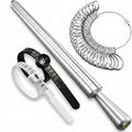 Ring Sizer Measuring Tool Set with Finger Sizer Mandrel, Ring Gauge for Jewelry Sizing, Silver, 4 Piece (Metal-4 Set)