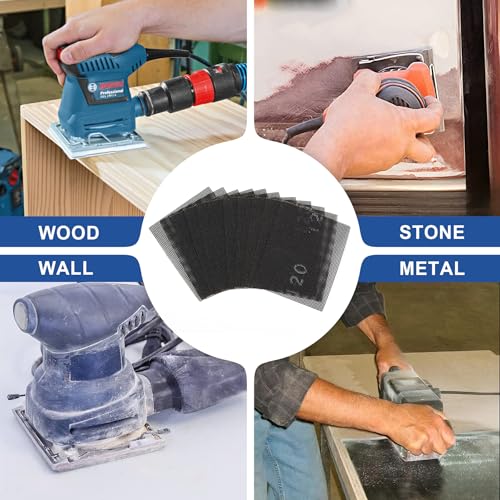 SCOTTCHEN Sanding Mesh 1/4 Sheet (12pcs) 5.5" x 4.5" for Palm Sanders Sheets 120 Grit - size: 1/4 Sheet: 5.5"x 4.5", style: #120